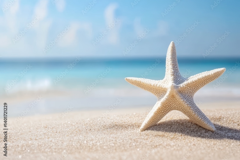 A starfish rests on the sandy beach under the warm sun. A starfish rests on the sandy beach under the warm sun.