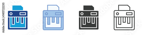 paper shredder machine Icons Collection – Multiple Vector Styles Icons