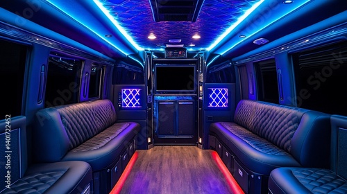Luxurious party bus interior