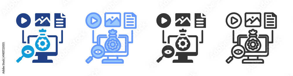 Asset Auditing icon set multiple style collection Asset Auditing icon set multiple style collection
