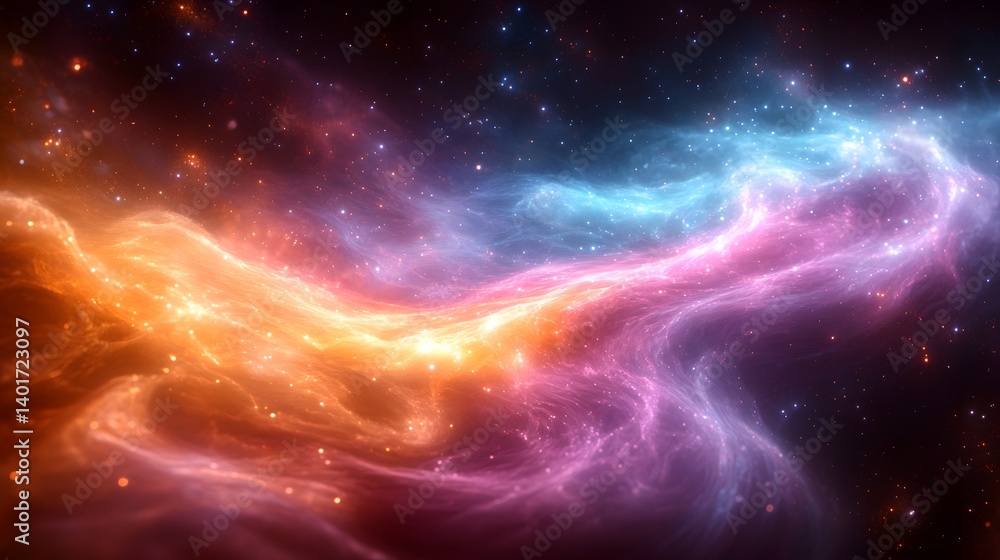 a close up of a bright orange and blue nebula with stars a close up of a bright orange and blue nebula with stars