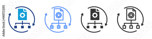 Workflow Automation icon set multiple style collection