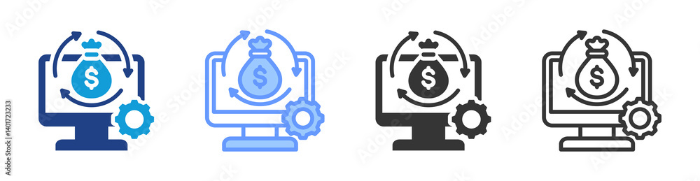 Asset Lifecycle Management icon set multiple style collection Asset Lifecycle Management icon set multiple style collection