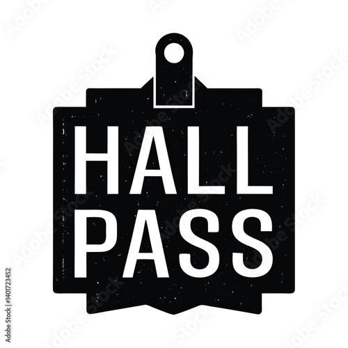 Teacher Element Isolated Hall Pass on White Background
