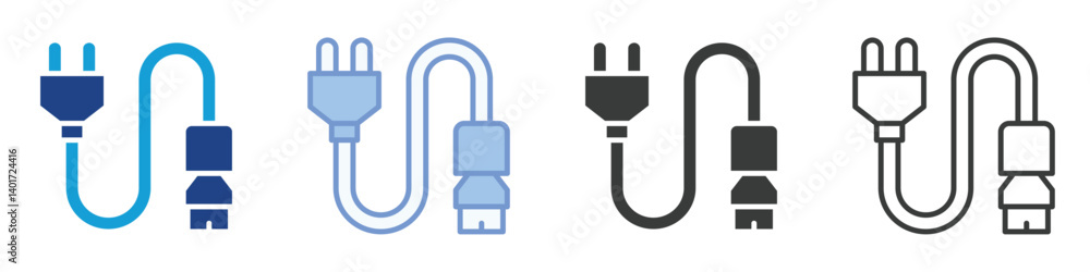 Power Cable Icons Collection – Multiple Vector Styles Icons Power Cable Icons Collection – Multiple Vector Styles Icons