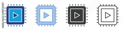 Processor Icons Collection – Multiple Vector Styles Icons