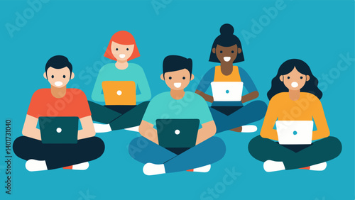 Connected Yet Alone A person sitting a a group all engrossed in their devices depicting the irony of feeling isolated despite being constantly connected.