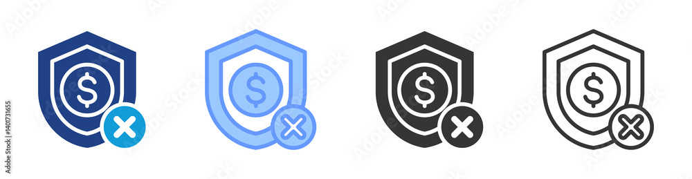 No Guaranteed Payment icon set multiple style collection No Guaranteed Payment icon set multiple style collection