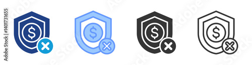 No Guaranteed Payment icon set multiple style collection