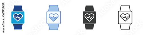Smartwatch heartrate Icons Collection – Multiple Vector Styles Icons
