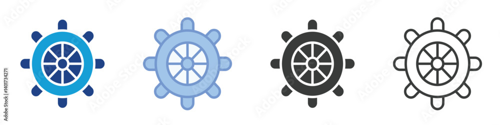 Obraz premium Steerwheel Icons Collection – Multiple Vector Styles Icons