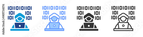 Hacker icon set multiple style collection