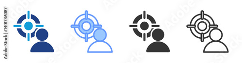 Target Identity icon set multiple style collection