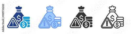 Investment Scam icon set multiple style collection