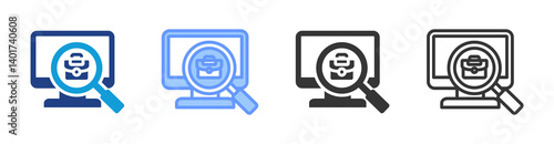 Job Search icon set multiple style collection