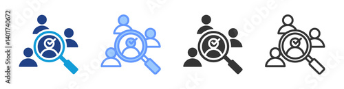 Job Candidates icon set multiple style collection