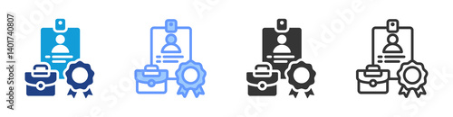Job Title icon set multiple style collection