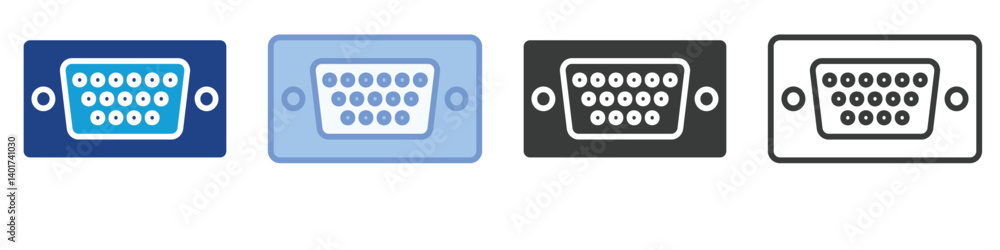 VGA Port Icons Collection – Multiple Vector Styles Icons VGA Port Icons Collection – Multiple Vector Styles Icons