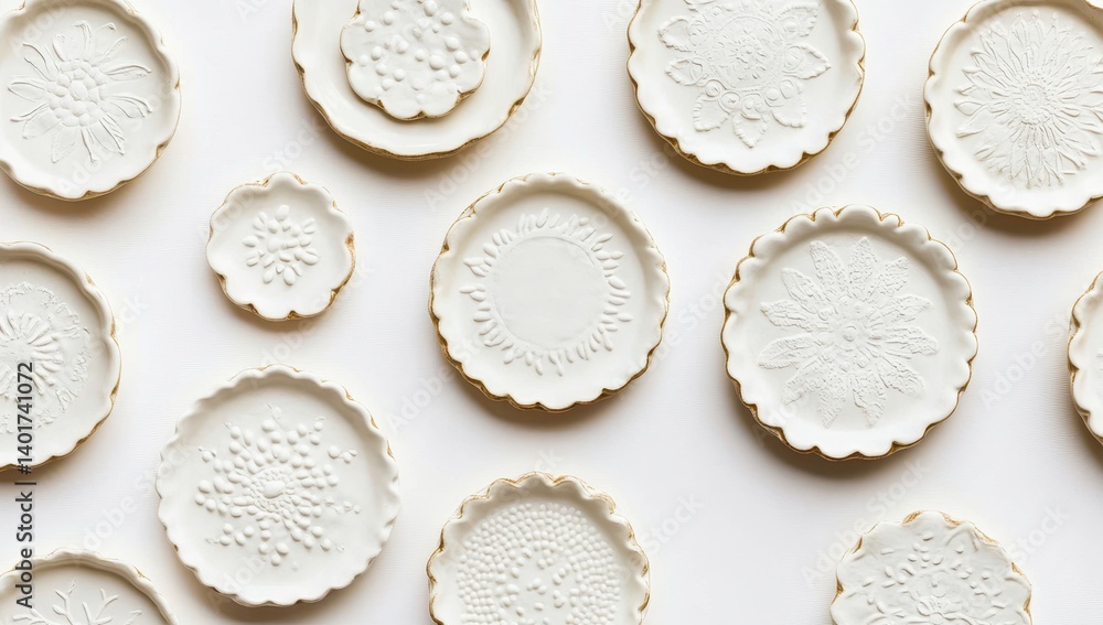 Elegant white ceramic plates Elegant white ceramic plates