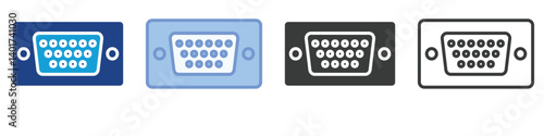 VGA Port Icons Collection – Multiple Vector Styles Icons