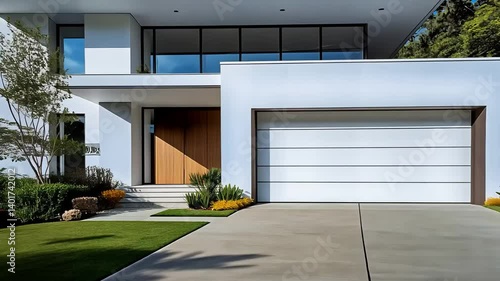 Wallpaper Mural Modern Minimalist House with Garage and Green Landscaping

 Torontodigital.ca
