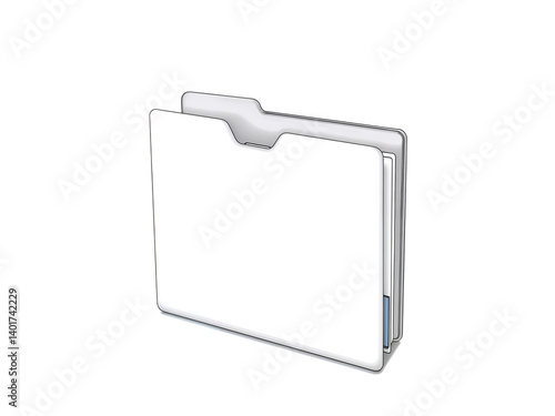 Minimal white 3D folder icon, great for app UI or data archive visuals. Generative AI