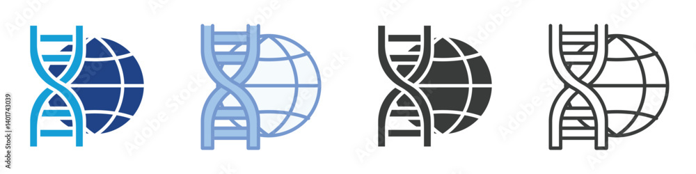 World DNA Icons Collection – Multiple Vector Styles Icons