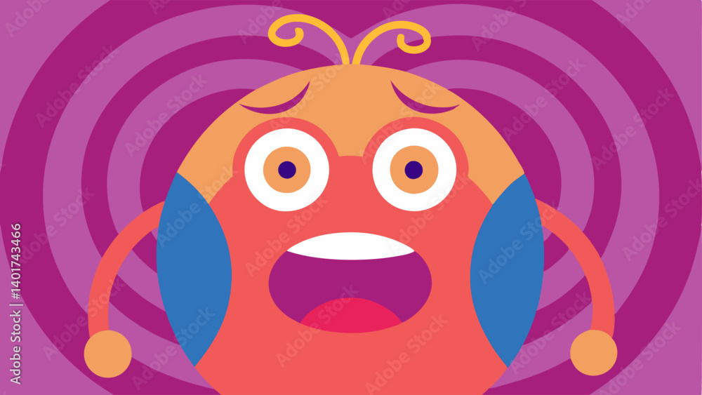 Inner Turmoil A simplified character with a round head and exaggerated featurestheir eyes bulging mouth grimacing and brow deeply furrowedfrantically pulls at strands of their