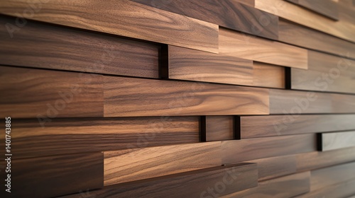 Detailed wooden wall texture featuring a mix of dark and light wood tones with a contemporary layered design and natural grain patterns
