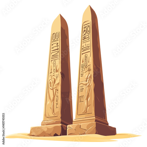 a Obelisk , vector silhouette illustration, isolated white background