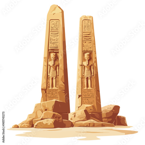 a Obelisk , vector silhouette illustration, isolated white background