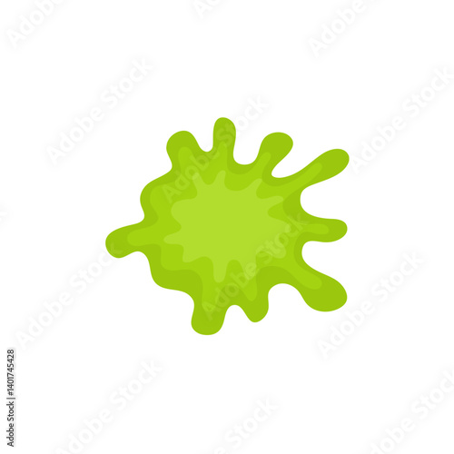 Liquid toxic drop. Flowing green sticky liquid. Vector illustration with toxic blob