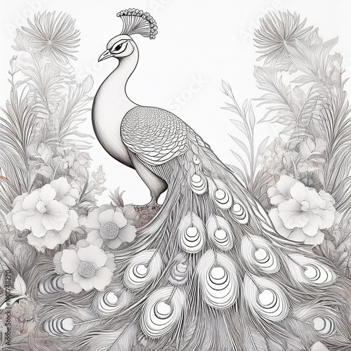 Wallpaper Mural Ausmalbild Pfau Torontodigital.ca