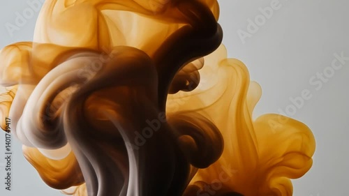 Abstract caramel cloud swirling gently, creating calming liquid motion background design