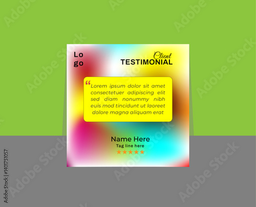 Minimalist Client feedback or customer testimonial client review banner vector editable design template.