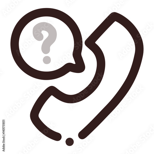 シンプルな手書き風ネットショップアイコン｜電話・お問い合わせ・質問のイラスト