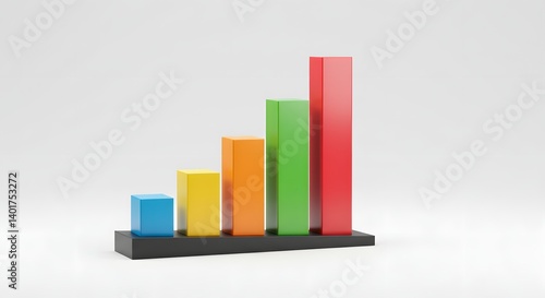 Colorful 3D bar graph infographic on white Free Download Colorful 3D bar graph infographic on white - GFXLoad