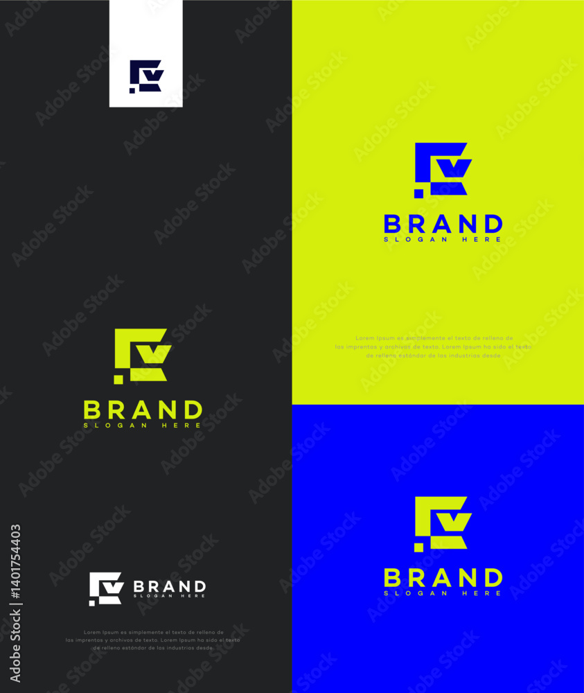 Modern Abstract CV Logo Design Brand Identity Variations Modern Abstract CV Logo Design Brand Identity Variations