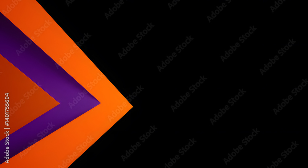 Abstract Layered Geometric Background in Orange, Purple, and Black. Paper cut background Abstract Layered Geometric Background in Orange, Purple, and Black. Paper cut background