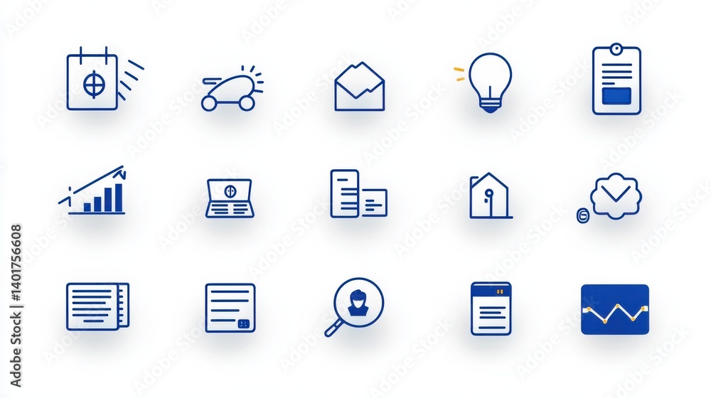 This image contains a collection of 15 outline icons that symbolize various aspects of loans banking and financial investments This image contains a collection of 15 outline icons that symbolize various aspects of loans banking and financial investments