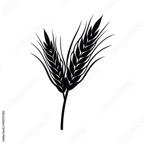Isolated Barley Harvest Crop Illustration