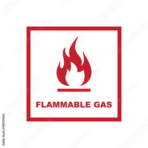 caution flammable sign on white background