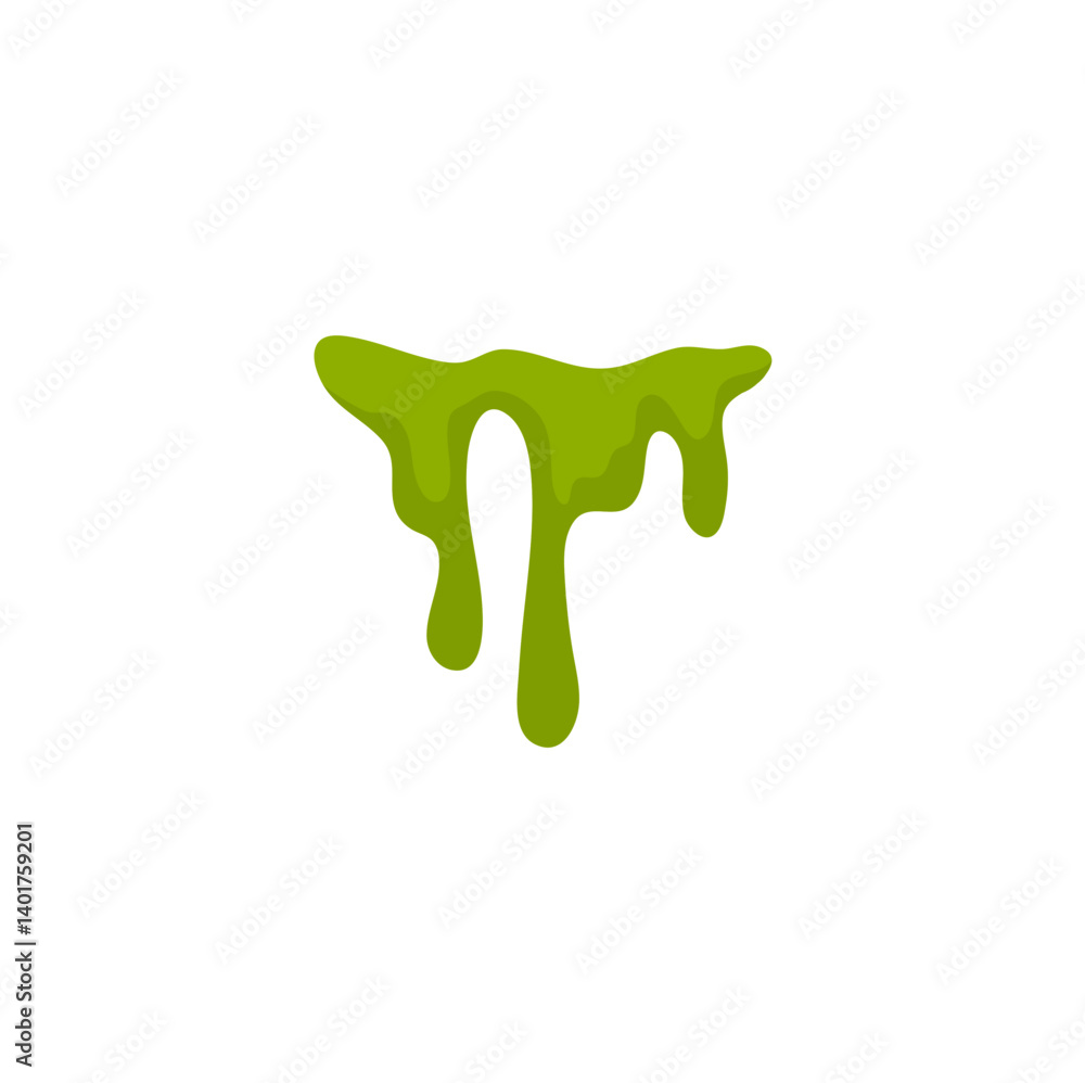 Matcha flavor melts and drips. Vector illustration Matcha flavor melts and drips. Vector illustration