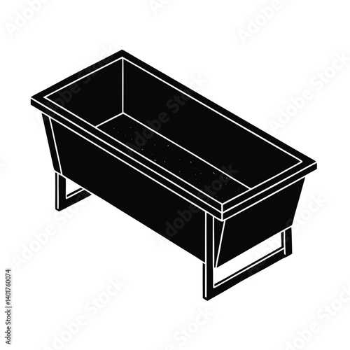 Isolated Feed Trough Animal Feeding Clipart