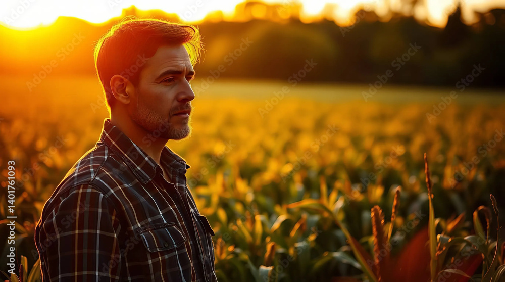 Fototapeta premium farmer in field