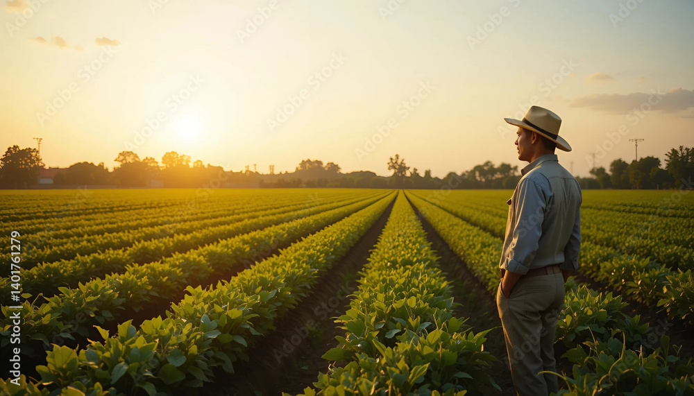 Fototapeta premium farmer in field