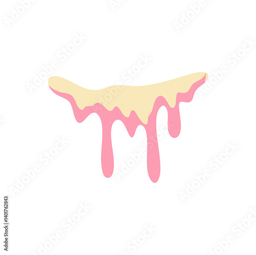 Vanilla milk and strawberry ice cream melted
