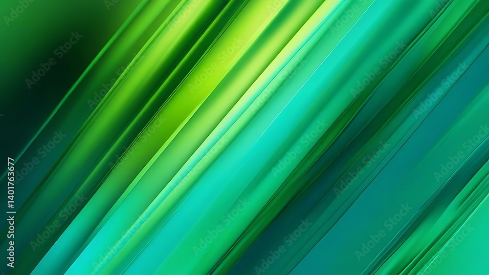 Obraz premium Abstract Green and Teal Diagonal Stripes Background