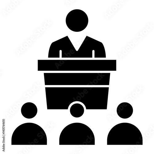 Public Speaking solid Glyph icon