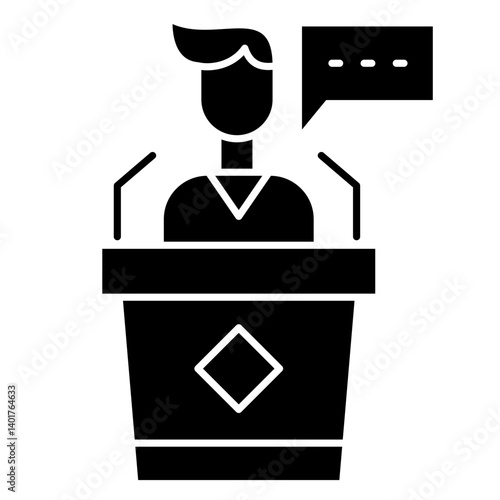 Public Speaking solid Glyph icon